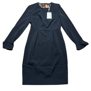 Ted Baker London Black Long‎ Sleeve Dress Tulip Lined Career